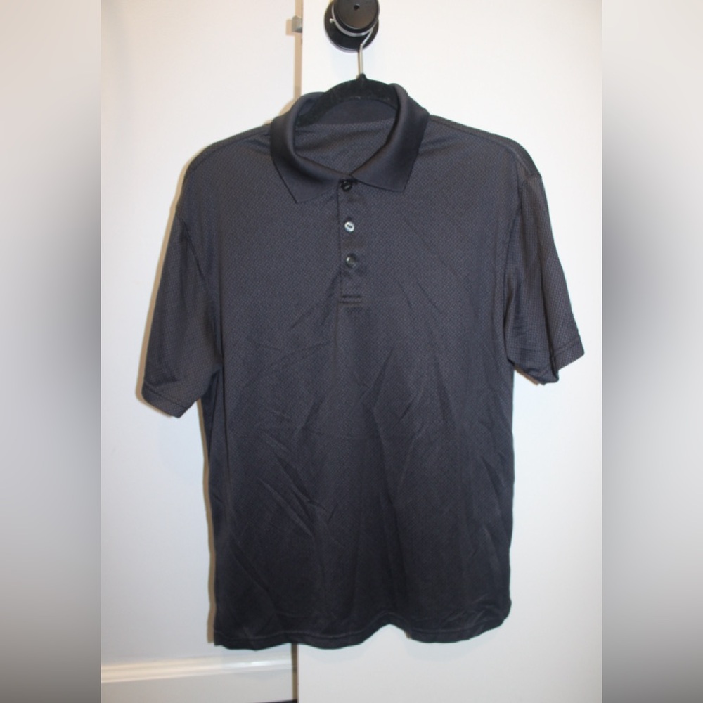Hager Men’s Black Button-Up Collared Shirt | Medium